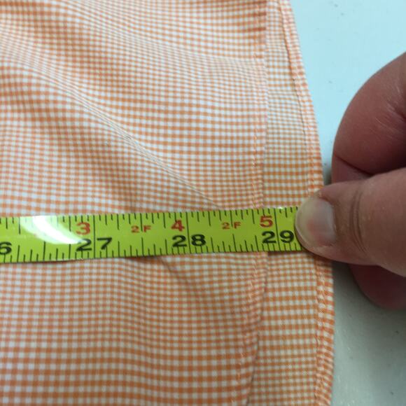 CHAPS Orange Check Button Down Long Sleeve Shirt 16 32/33 - Picture 9 of 9